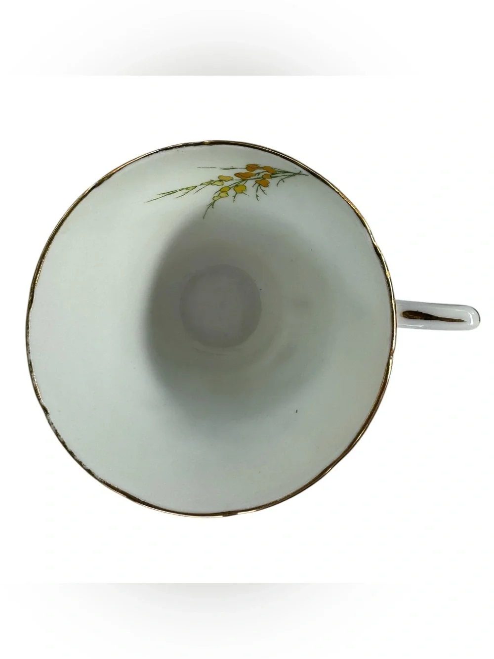Vintage Royal Stafford Bone China Teacup & Saucer BROOM Pattern Made in England
